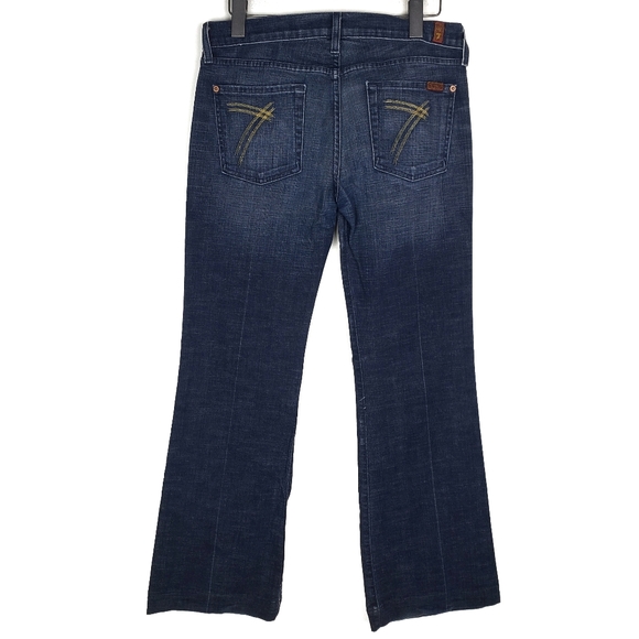 7 For All Mankind DOJO 7 Embroidered Med Wash Mid Rise Wide Leg Jeans Size: 29 - Picture 4 of 6